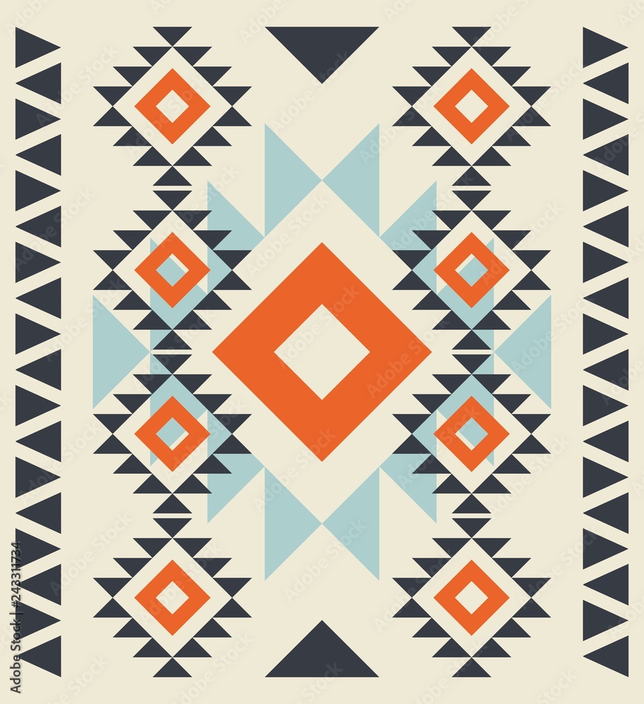 American pattern. Geometric ornament. Decorative and design elements for textile, book covers, manufacturing, wallpapers, print, gift wrap.