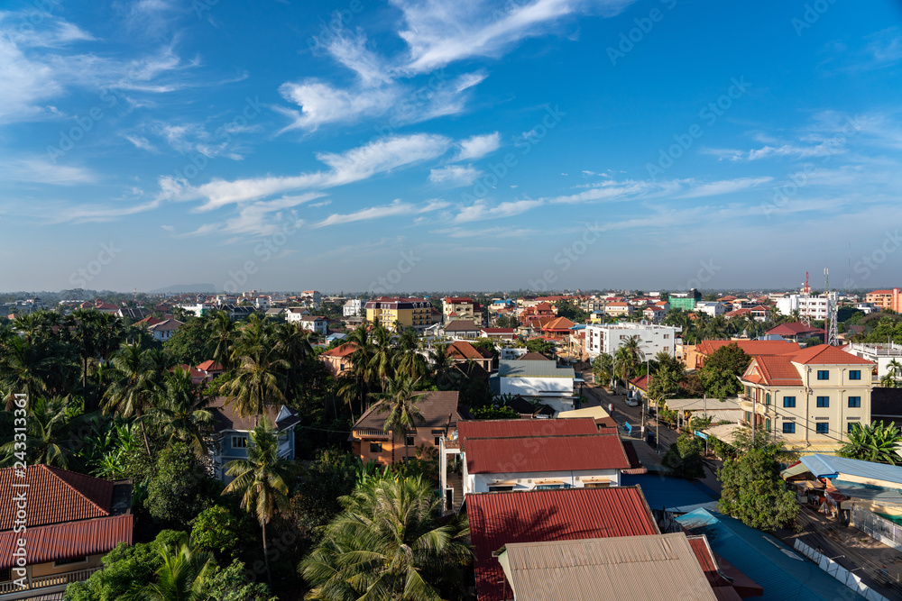 Fototapeta premium Skyline z Siem Reap w Kambodży
