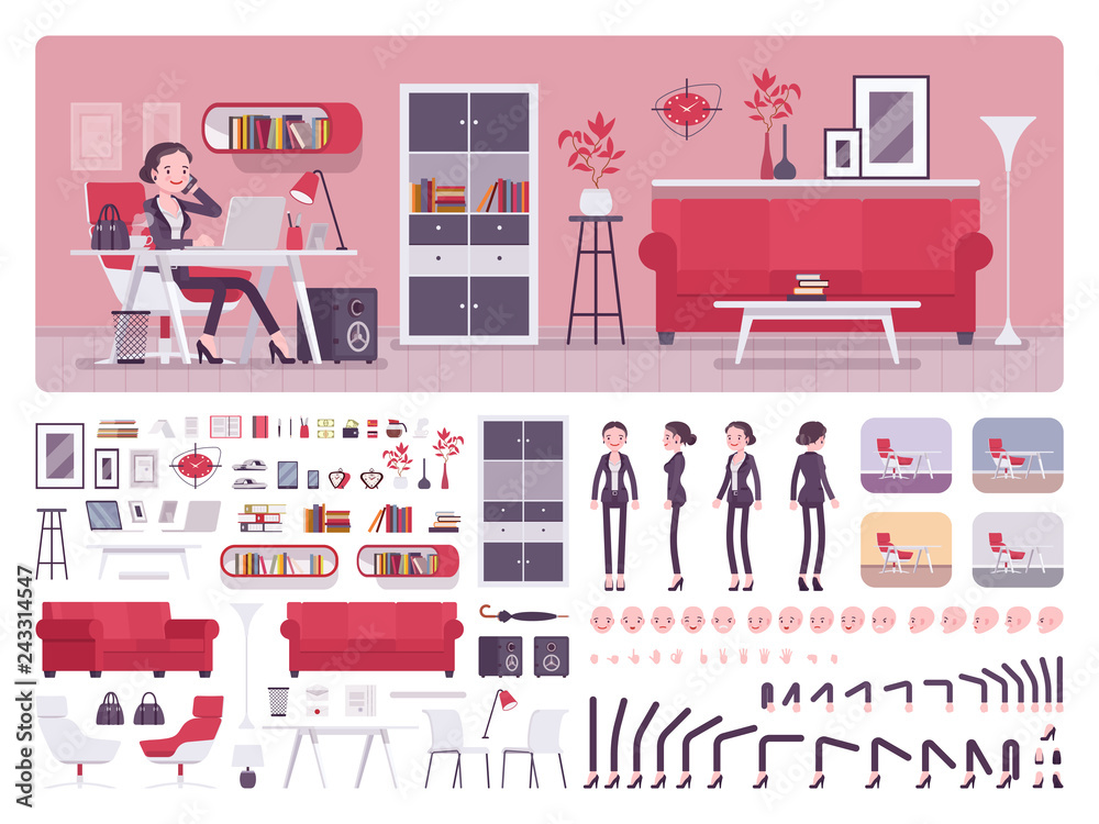 Female manager business office creation kit Female manager business office creation kit
