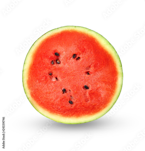  half of fresh watermelon isolated on white background