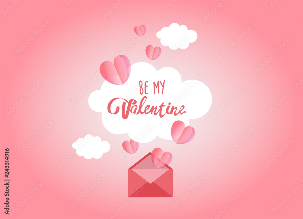 Valentine's day illustration, love Invitation card, abstract background with text love, 14th of February.