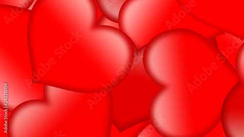 Simple 3d big hearts randomly scattered, large size texture