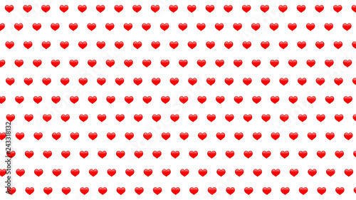 Simple 3d small hearts pattern on white background, large size texture