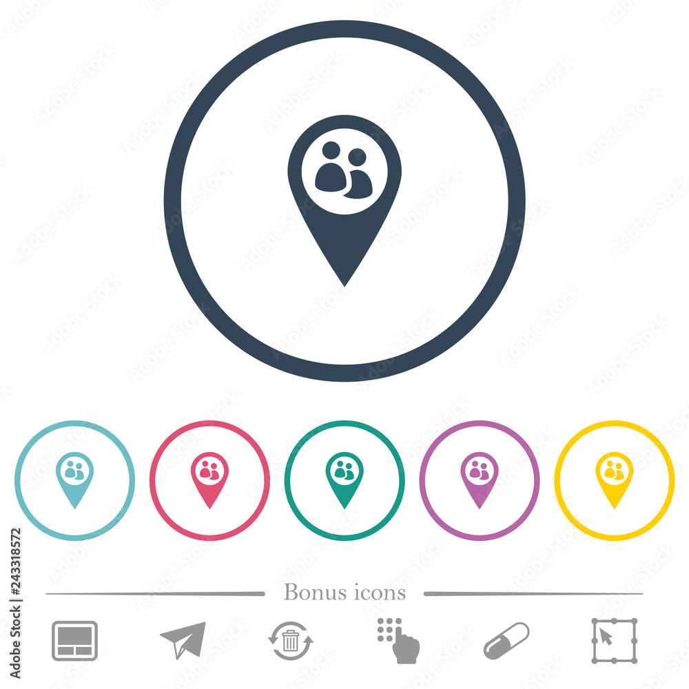 Fleet tracking flat color icons in round outlines Fleet tracking flat color icons in round outlines