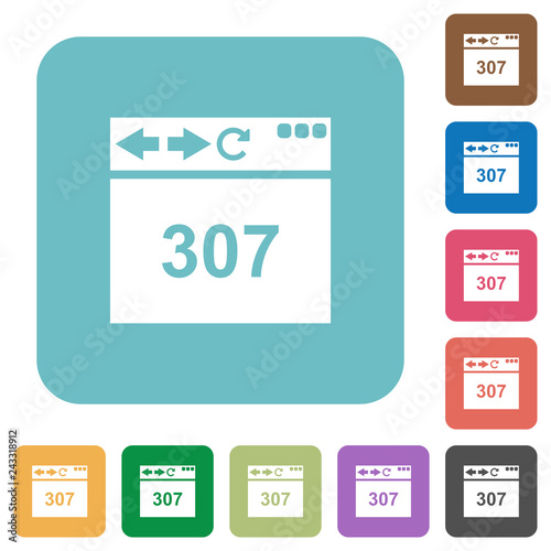 Browser 307 temporary redirect rounded square flat icons