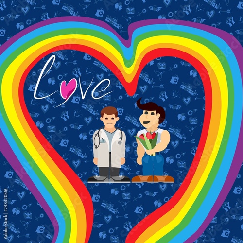 bright poster man's love on valentines day
