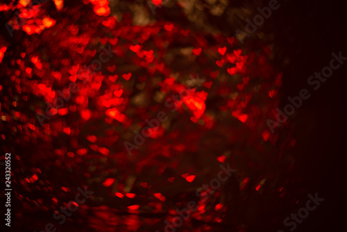 Valentine's Day blurred background with hearts, with highlights