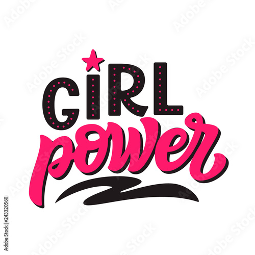 Girl power. Vector calligraphy template