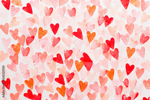 Abstract watercolor heart background. Concept love, valentine day greeting card.