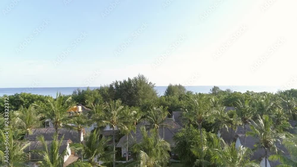 Aerial view of luxury resort surrounding by tropical, Gili Trawangan, Indonesia. Aerial view of luxury resort surrounding by tropical, Gili Trawangan, Indonesia.