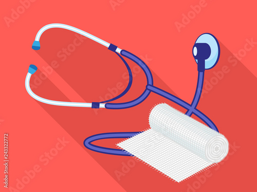 Stethoscope swathe icon. Flat illustration of stethoscope swathe vector icon for web design