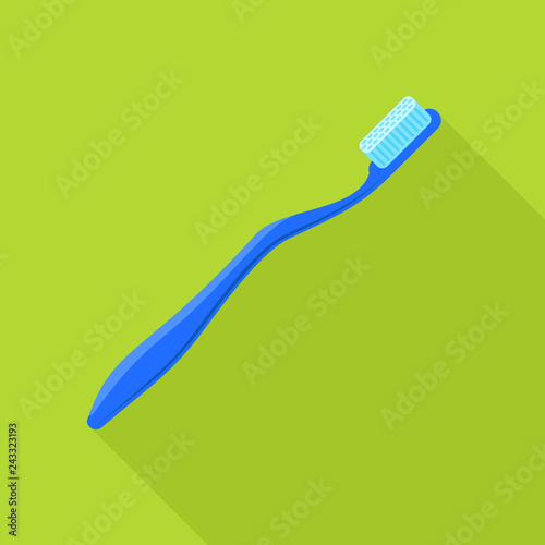 Blue toothbrush icon. Flat illustration of blue toothbrush vector icon for web design