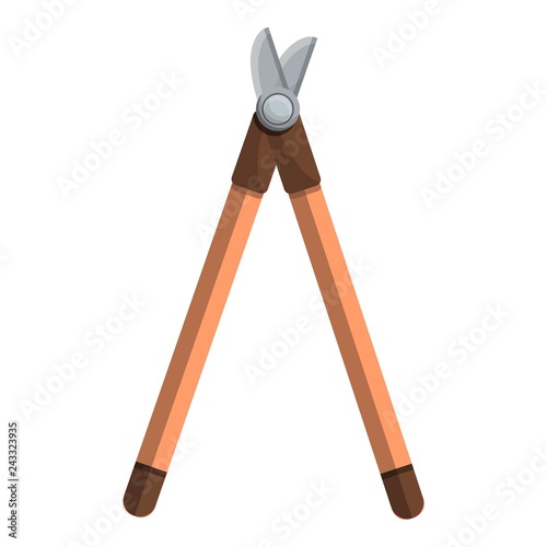 Tree garden scissors icon. Cartoon of tree garden scissors vector icon for web design isolated on white background