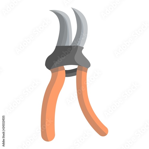Secateurs icon. Cartoon of secateurs vector icon for web design isolated on white background