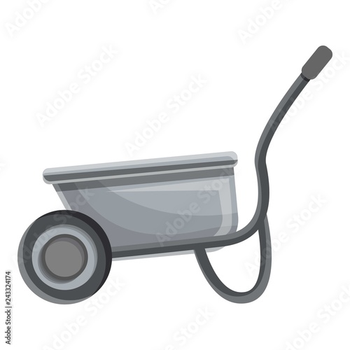 Garden wheel barrow icon. Cartoon of garden wheel barrow vector icon for web design isolated on white background