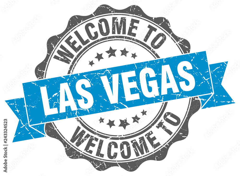 Fototapeta premium Las Vegas round ribbon seal