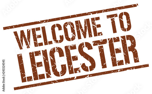 welcome to Leicester stamp