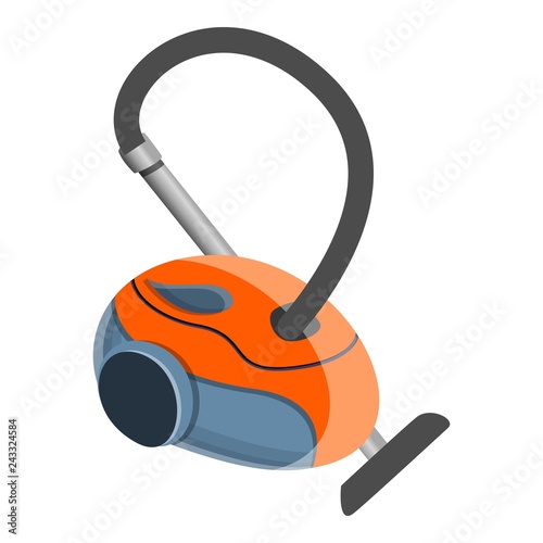 Red vacuum cleaner icon. Cartoon of red vacuum cleaner vector icon for web design isolated on white background