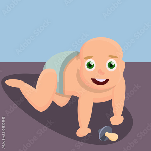 Happy baby nipple concept background. Cartoon illustration of happy baby nipple vector concept background for web design