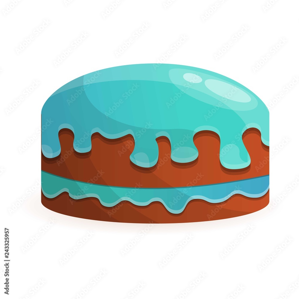 Cream birthday cake icon. Cartoon of cream birthday cake vector icon for web design isolated on white background Cream birthday cake icon. Cartoon of cream birthday cake vector icon for web design isolated on white background