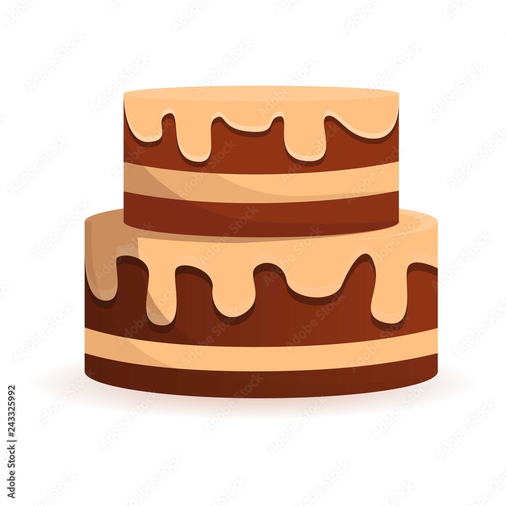 Celebration birthday cake icon. Cartoon of celebration birthday cake vector icon for web design isolated on white background Celebration birthday cake icon. Cartoon of celebration birthday cake vector icon for web design isolated on white background