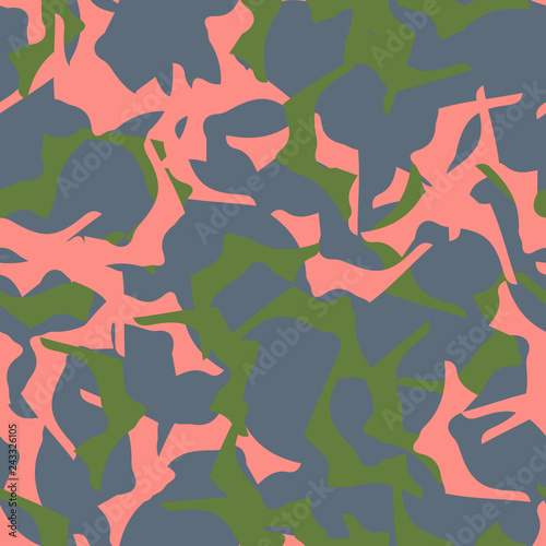 UFO camouflage of various shades of blue, green and pink colors