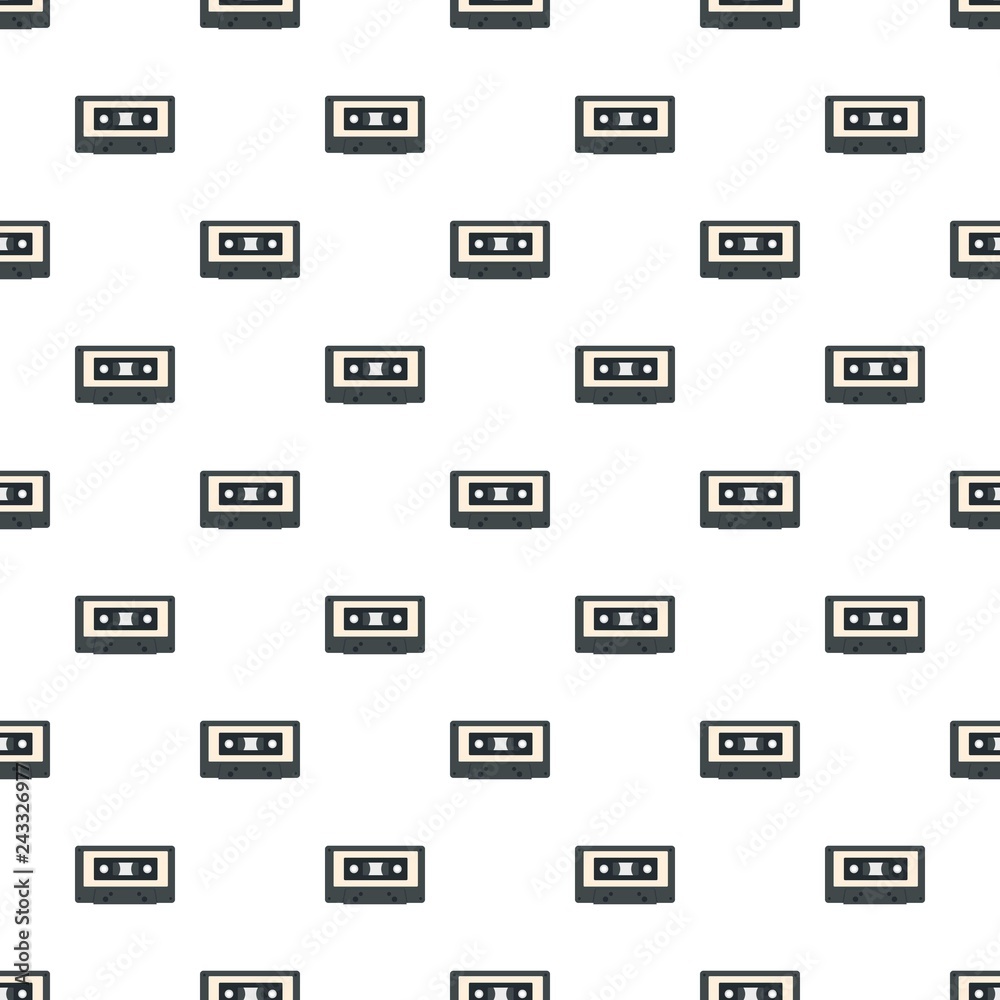 Music casette pattern seamless vector repeat for any web design