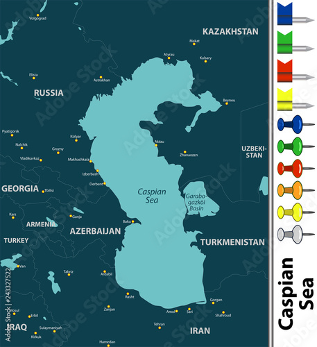 Map of Caspian Sea