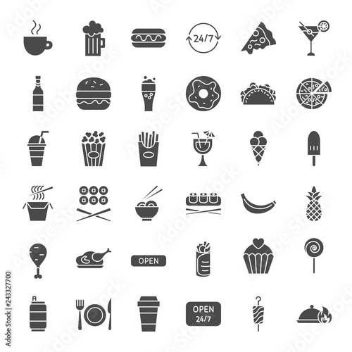 Fast Food Solid Web Icons