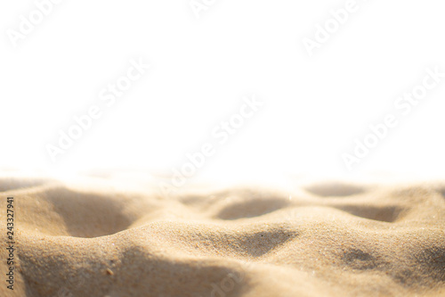 Sand texture on the beach on white