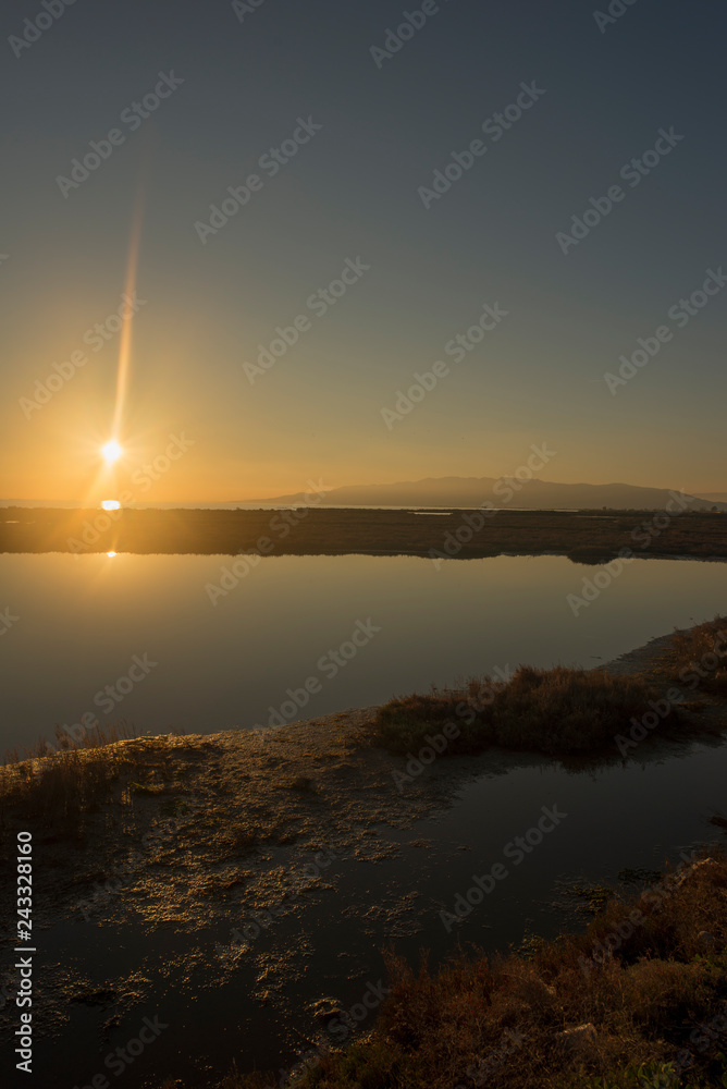 Sunset on the coast of the ebre delta Sunset on the coast of the ebre delta