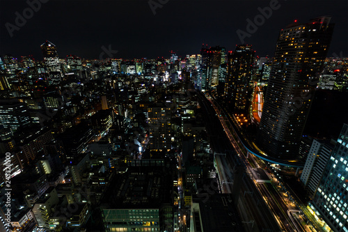 Tokyo city and skyline with night light