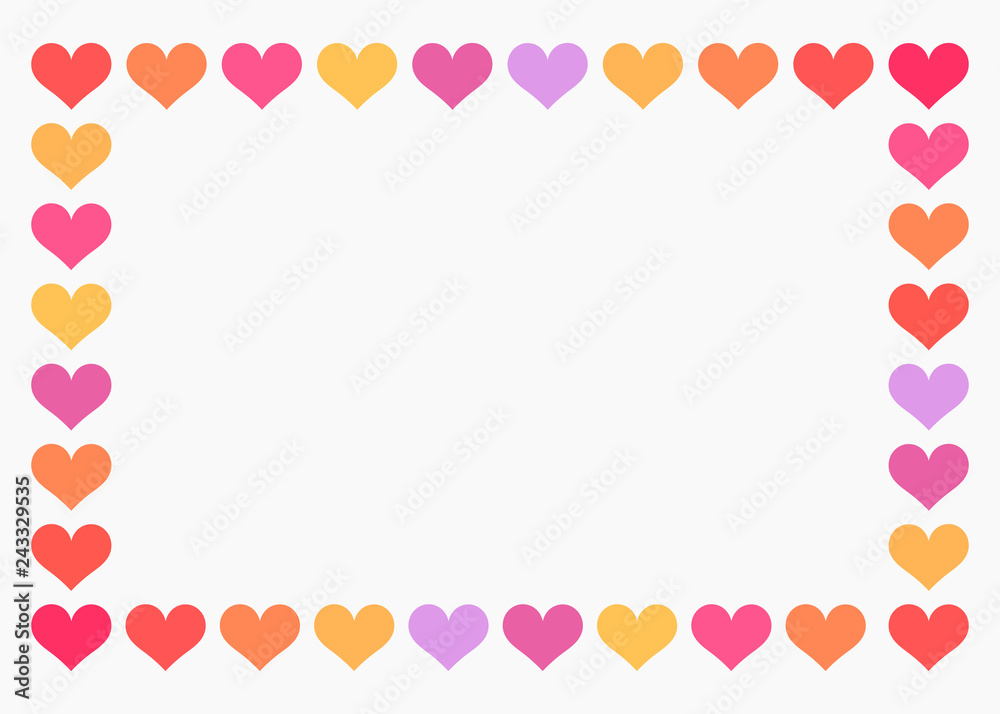 Colorful frame of hearts. Colorful frame of hearts.