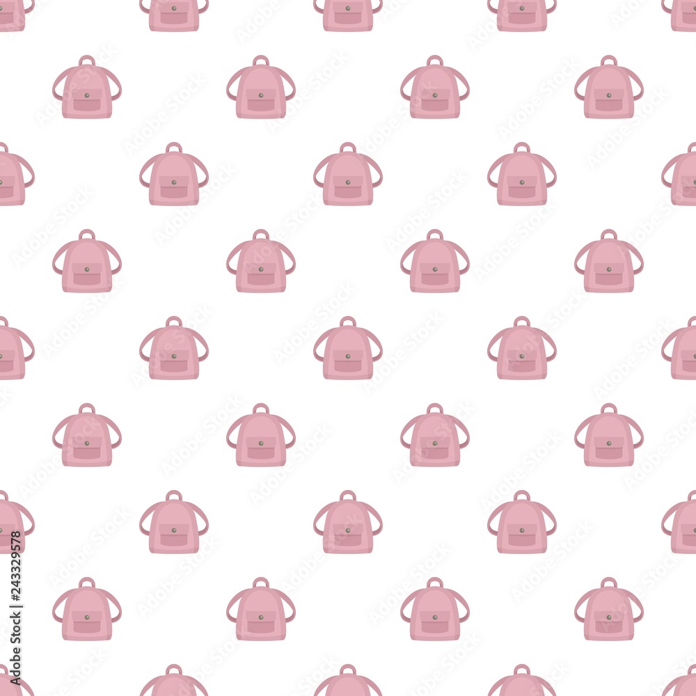 Girl backpack pattern seamless vector repeat for any web design