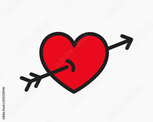 Heart hit by an arrow icon.