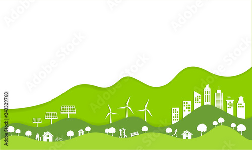Ecology and environment conservation concept with Eco green urban city