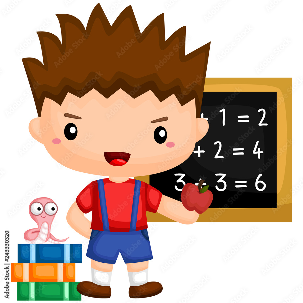 a vector of a cute and adorable boy student a vector of a cute and adorable boy student