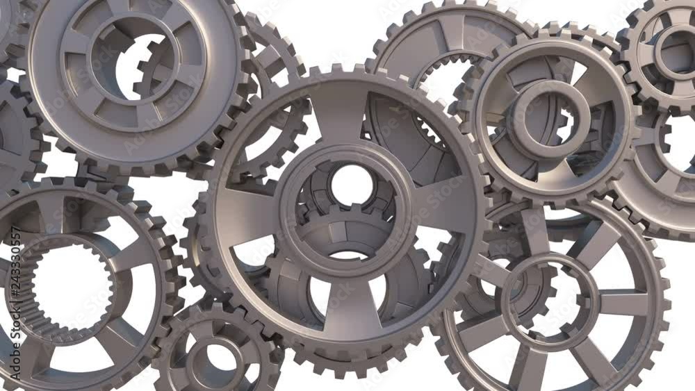 Flying Out From the Metal Gears Mechanism. Zoom out 3d Animation on White and Black Background with Green Screen. Abstract Working Process. Teamwork Business and Technology Concept. 4k UHD 3840x2160. Flying Out From the Metal Gears Mechanism. Zoom out 3d Animation on White and Black Background with Green Screen. Abstract Working Process. Teamwork Business and Technology Concept. 4k UHD 3840x2160.
