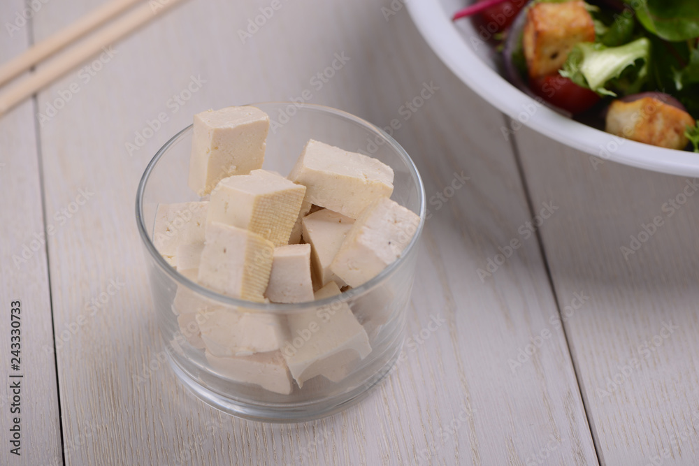 Portion of firm Tofu cubes Portion of firm Tofu cubes
