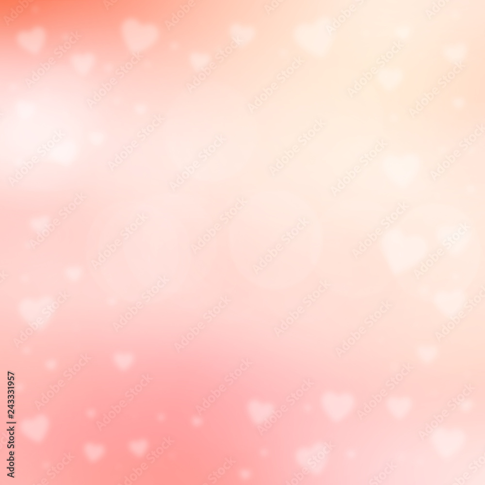 abstract blur soft gradient pink color square background with heart shape for show,promote and advertisee product in happy valentine's day collection concept	