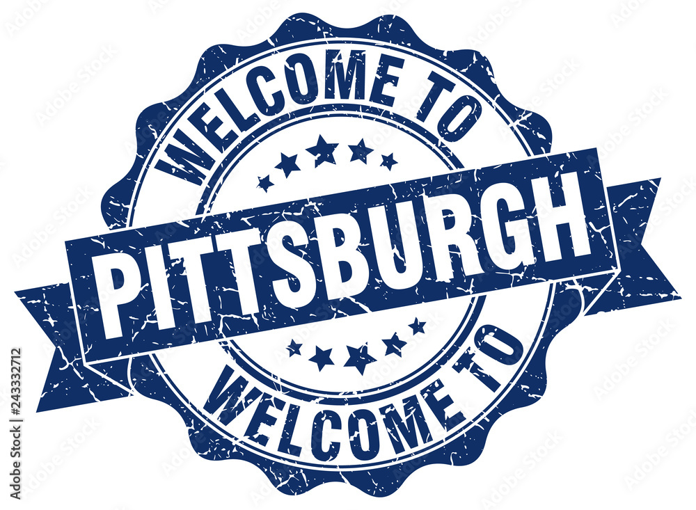 Fototapeta premium Pittsburgh round ribbon seal