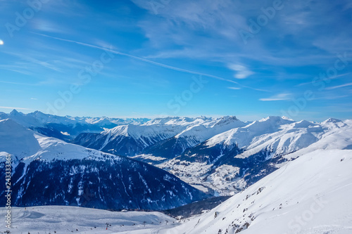 Mountains in winter in Switzerland photo
