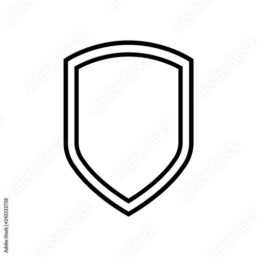 Shield line icon on white background