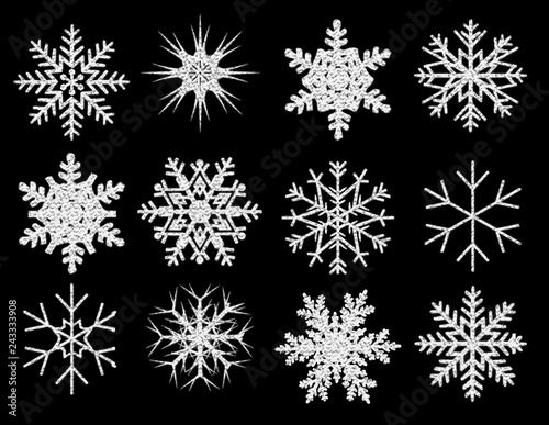 snowflake on the black ba ckground