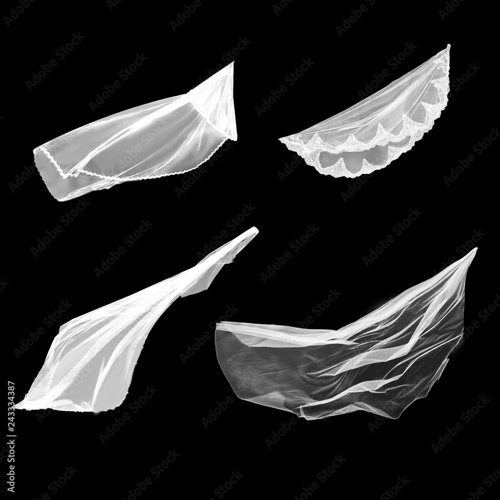 Fotografie Veil on the black ba ckground