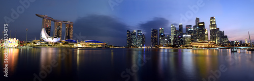 Singapore panorama skyline view to the Marina Bay and business district while sunset 