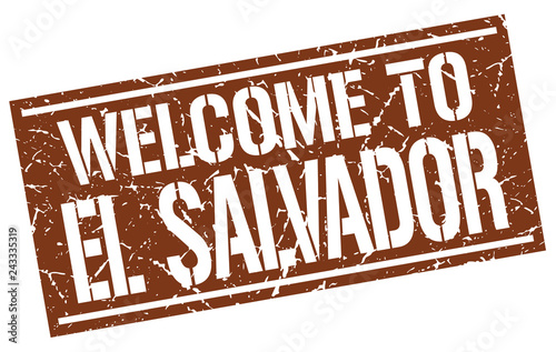 welcome to El Salvador stamp