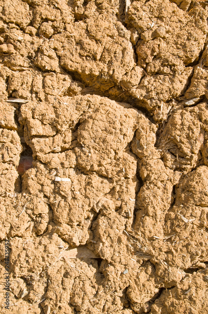 Old wall plastered with mud closeup Old wall plastered with mud closeup