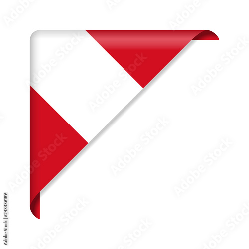 Corner ribbon Peru Flag