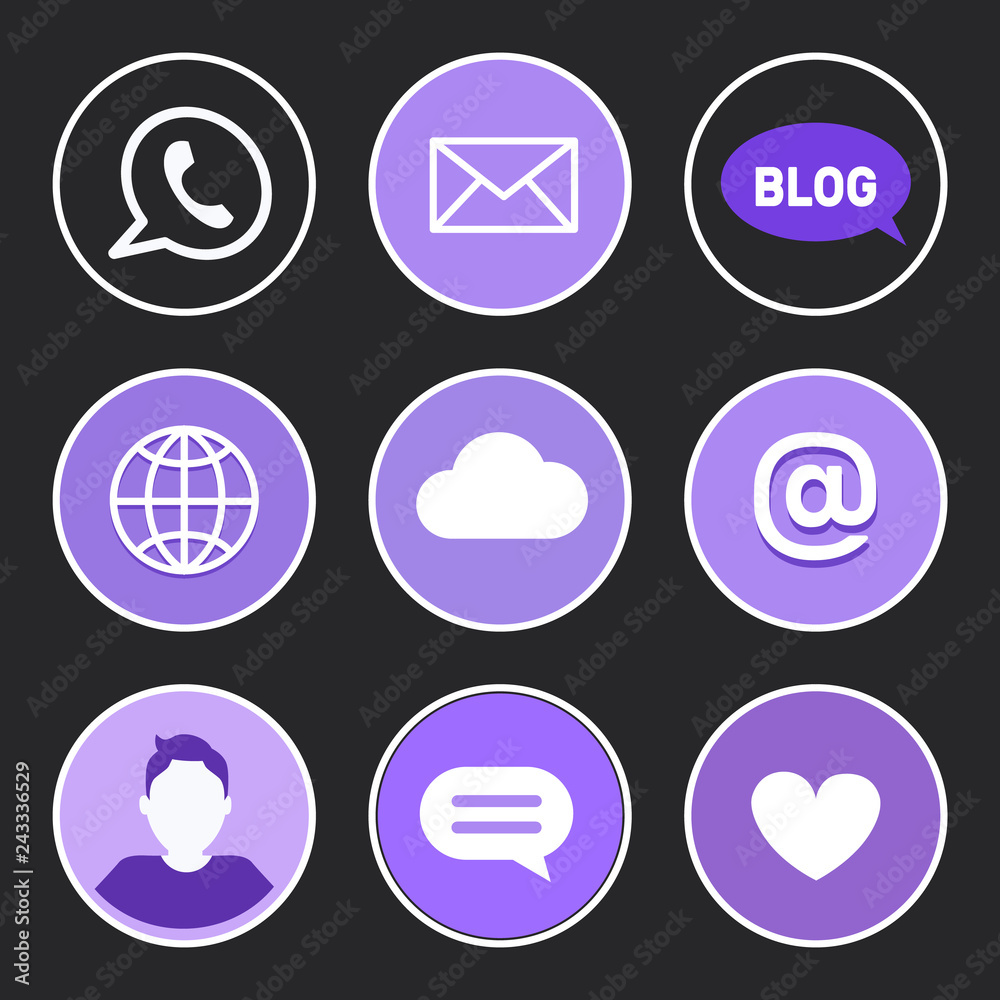 Social Networking Icons Set Vector Illustration